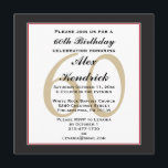 Invitación a la Plaza de la Fiesta de Cumpleaños n<br><div class="desc">Este elegante diseño formal presenta un borde negro con un delgado borde rojo, así como una marca de agua en el fondo de la época. Si te gusta el estilo de esta invitación pero necesitas una combinación de colores diferente, por favor envíame un mensaje. Para cambiar el estilo, tamaño o...</div>