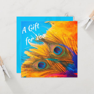 Invitación a la pluma de pavo real elegante de col