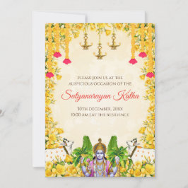 Invitación a la pooja de Satyanarayan Invitación a