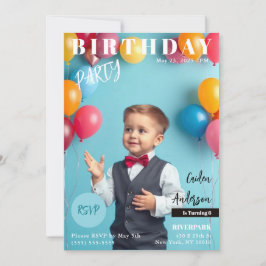 Invitación a la portada de la revista Birday Party