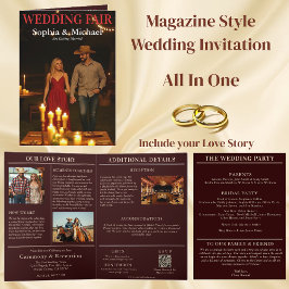 Invitación a la portada de la revista boda Country