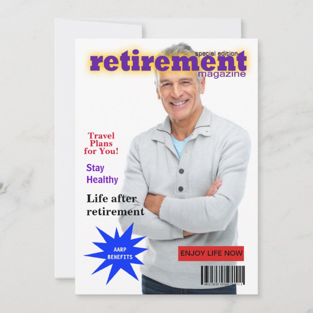 Invitación a la portada de Retirement Magazine (Anverso)