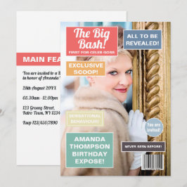 Invitación a la portada de Retro Birthday Magazine