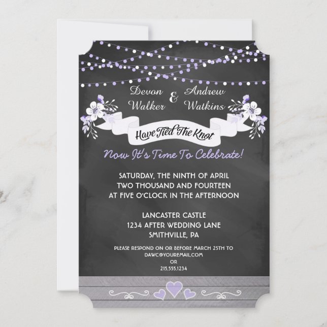 Invitación a la posboda de tablero de flores y luc (Anverso)