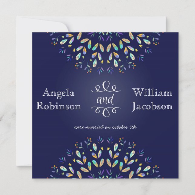 Invitación a la posboda del tablero floral de moda (Anverso)