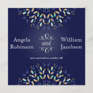 Invitación a la posboda del tablero floral de moda