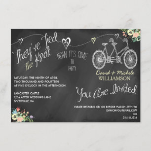Invitación a la posboda para cardíacas y cartón pa
