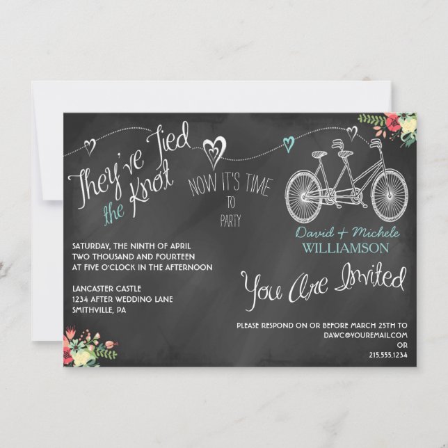 Invitación a la posboda para cardíacas y cartón pa (Anverso)