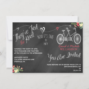 Invitación a la posboda para el Chalkboard Hearts
