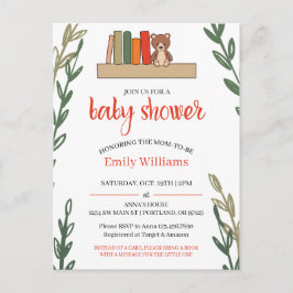 Invitación a la postal Baby Shower temática del li