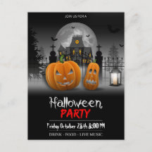 Invitación a la postales de la fiesta de Halloween