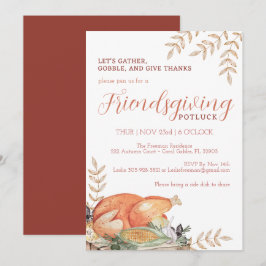 Invitación a la Potluck de color de agua Amigable