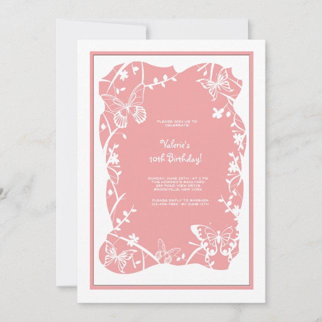 Invitación a la pradera de mariposa (Anverso)