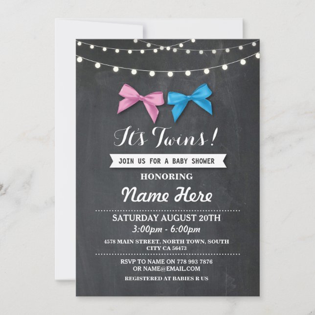Invitación a la presentación de Baby Shower de Chi (Anverso)