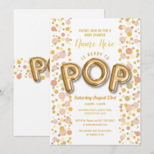 Invitación a la presentación de Baby Shower Gold d