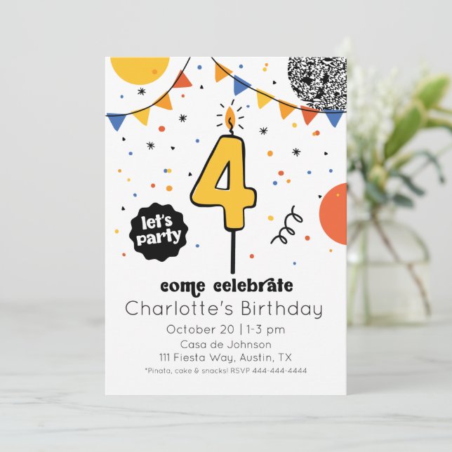 Invitación a la presentación de caramelos de cumpl (Anverso de pie)