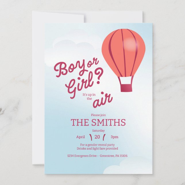 Invitación a la presentación de globos aerostático (Anverso)