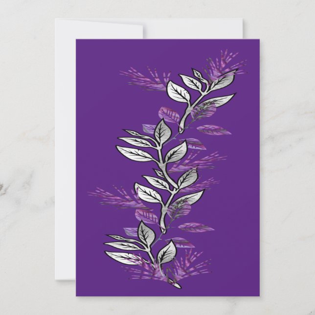 Invitación a la primavera morada y plateada (Anverso)