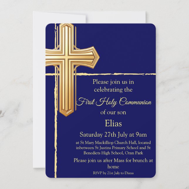 Invitación a la Primera Comunión (Anverso)