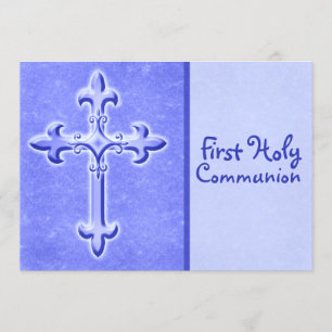 Invitación a la Primera Comunión Azul