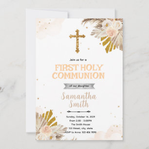 Invitación a la Primera Comunión Boho