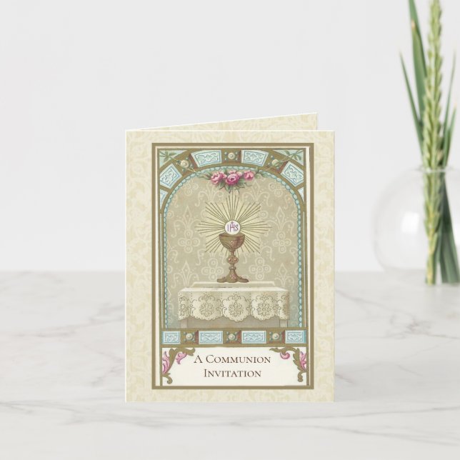 Invitación a la Primera Comunión Católica (Anverso)