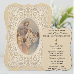 Invitación a la Primera Comunión Católica