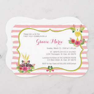Invitación a la primera comunión de acuarela