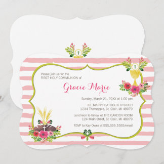 Invitación a la primera comunión de acuarela