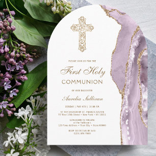 Invitación a la Primera Comunión de Ágata Lila Pol