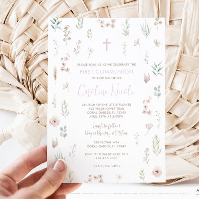 Invitación a la Primera Comunión de Flor Silvestre (First Communion Invitation)