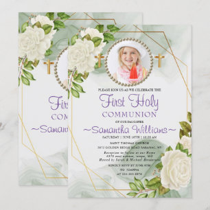 Invitación a la primera comunión de la foto de la