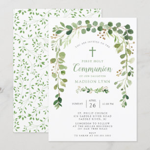 Invitación a la primera comunión de la hoja verde