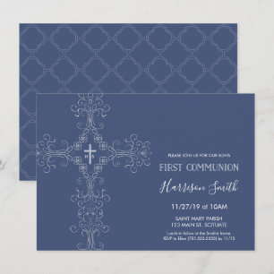 Invitación a la primera comunión del niño - Cruz, 