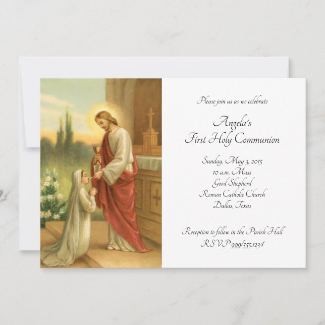 Invitación a la Primera Comunión: Eucaristía en to (Anverso)
