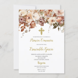 Invitación a la primera comunión floral de otoño