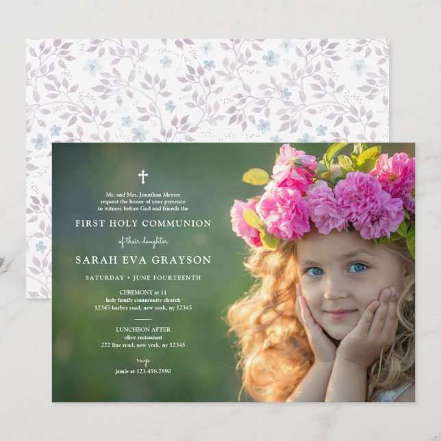 Invitación a la Primera Comunión Fotográfica (Anverso / Reverso)