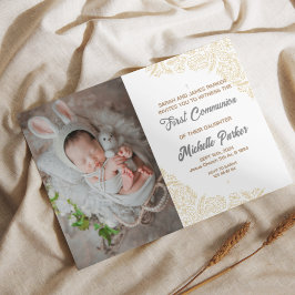 Invitación a la Primera Comunión Lineal Elegante