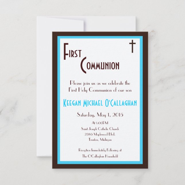 Invitación a la Primera Comunión - Niño (Anverso)