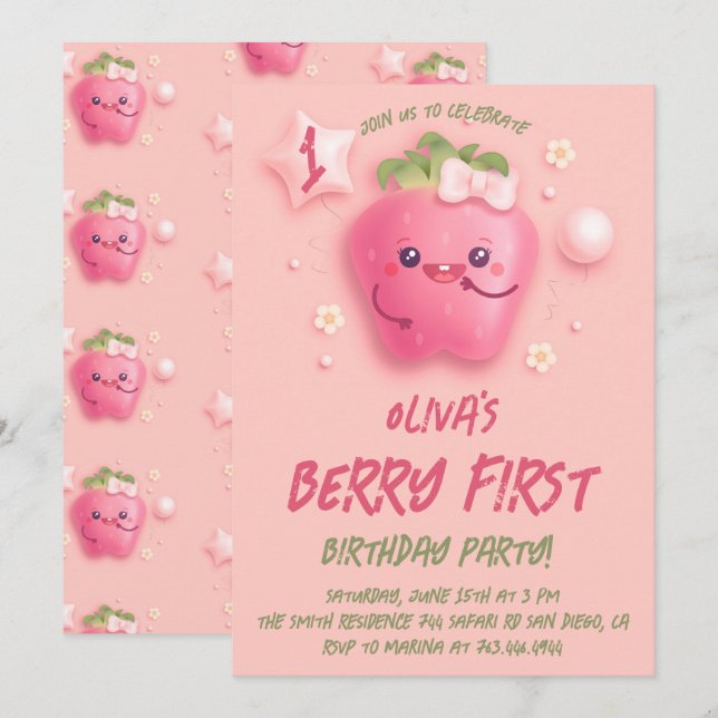 Invitación a la primera fiesta de cumpleaños de la (Anverso / Reverso)