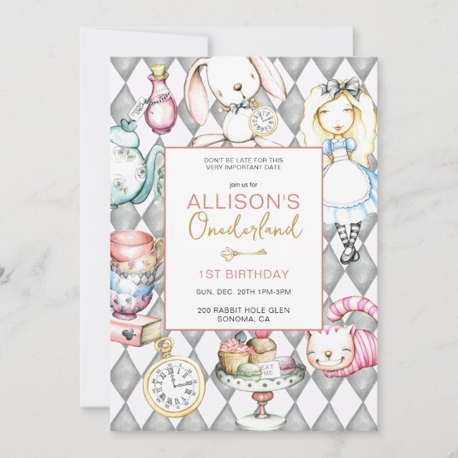 Invitación a la Primera Fiesta de Cumpleaños de On (Anverso)