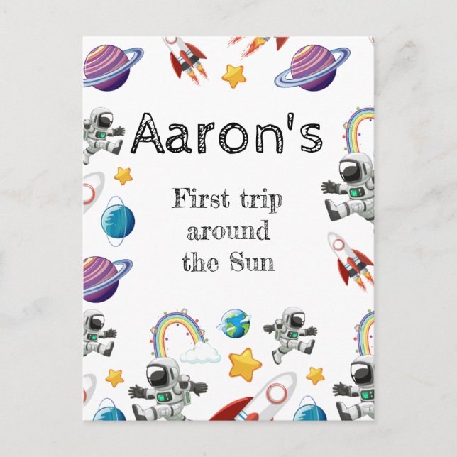 Invitación a la primera fiesta de cumpleaños del a (Anverso)