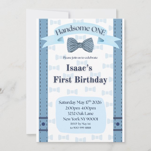 Invitación a la Primera Fiesta de Cumpleaños del B (Anverso)