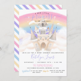 Invitación a la Princesa Baby Shower con arcoiris