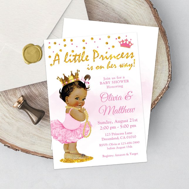 Invitación a la Princesa Baby Shower, pequeña prin (Subido por el creador)