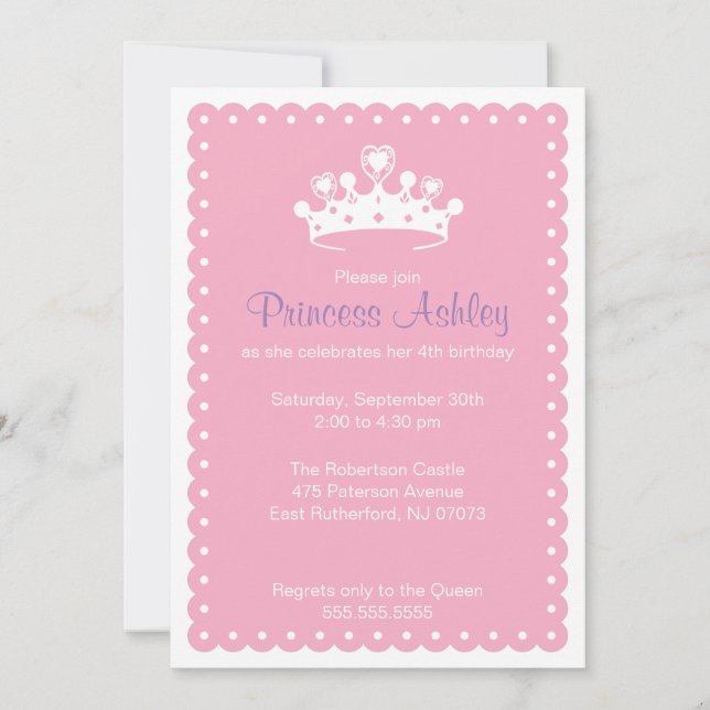 Invitación a la princesa corona (Anverso)