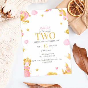 Invitación a la Princesa del Segundo Cumpleaños - 
