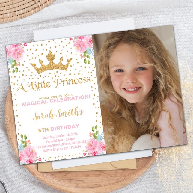 Invitación a la Princesa, invitación al cumpleaños (Princess Invitation, Princess Birthday Invitation)