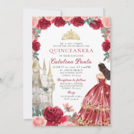 Invitación a la Princesa Quinceañera del Oro Rojo