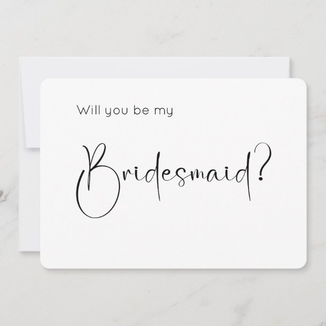 Invitación a la propuesta de Bridesmaid con guión  (Anverso)